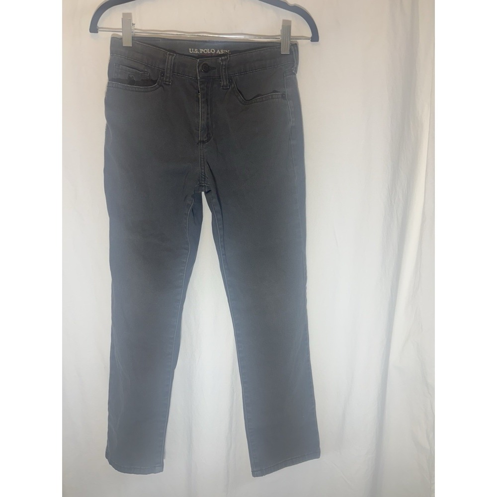 U.S. Polo ASSN Boys 14 Tapered Jeans Stretch Denim Black‎ P6